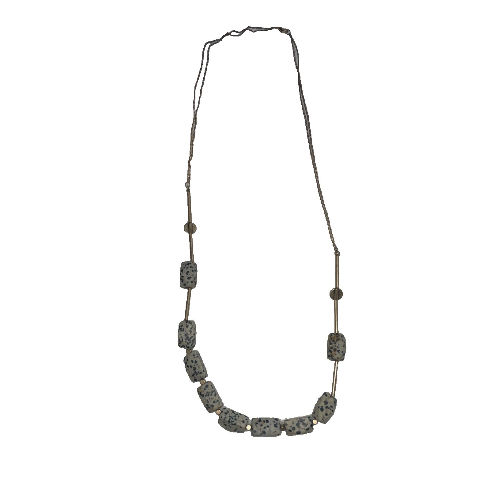 Gorgeous Universal Thread Semi-Precious Spotted Stone Goldtone Chain Necklace